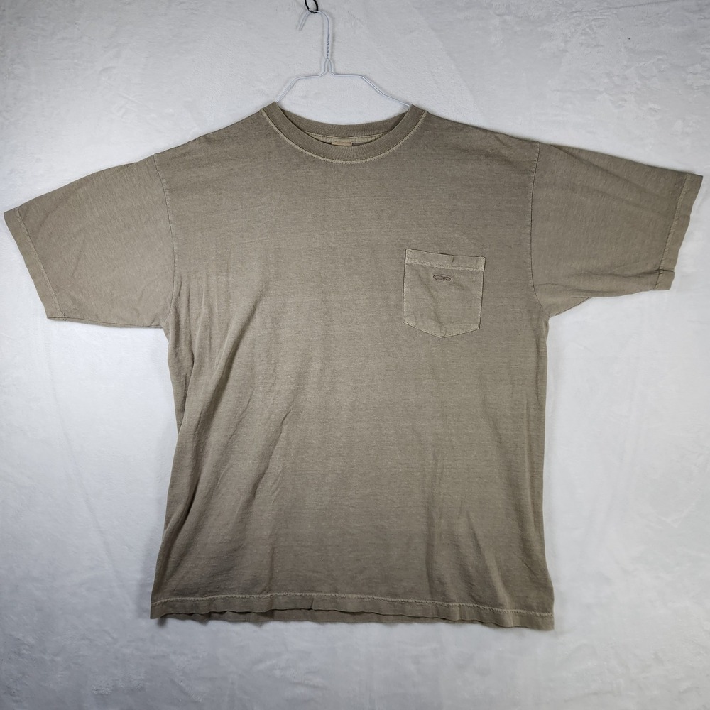Vintage Ocean‎ Pacific OP Mens XL T Shirt Pocket Tee Khaki Tan Casual Top